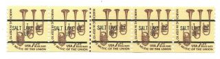 1614a Mnh 7.  7c Saxhorns,  Strip Of 5,  Perfect Lp Is Inside The Gap.
