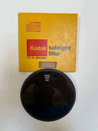 Vintage Kodak Safelight Oc Glass Filter 5 1/2 " (14 Cm) Diameter