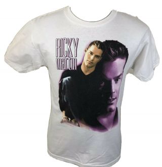 Vintage 90s Ricky Martin Concert Shirt Youth Large White Band Tour Girls Women 
