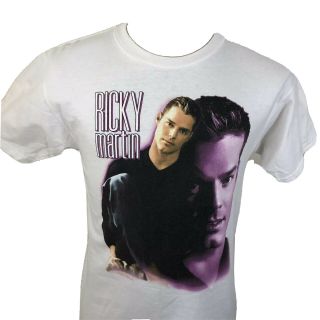 Vintage 90s Ricky Martin Concert Shirt Youth Large White Band Tour Girls Women ' s 2