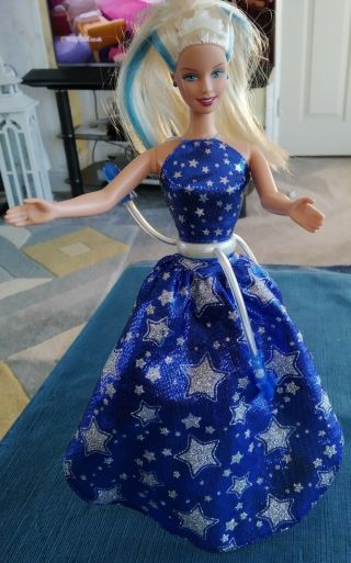 Vintage 1998 Barbie Starlight Fairy With Dress Spins/lights No Shoes Sparkly