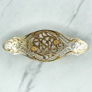 Montana Silversmiths Vintage Floral Engraved Silver Plate Buckle For 1” Belt