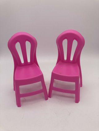 Barbie Dream House Pink Chairs,  Set Of 2 Chairs,  Barbie Furniture Accessories