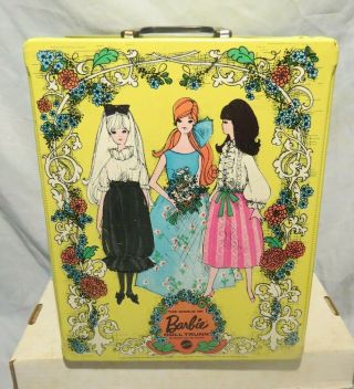 1969 The World Of Barbie Doll Trunk For Barbie & Her Friends Mattel Yellow