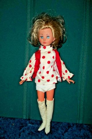 Vintage Doll Made In Italy 16 " Tall/ 736/1965 Blonde Hair /boots.  /blue Eyes