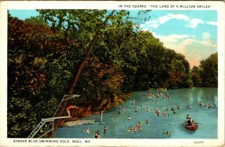 Noel,  Missouri Ginger Blue Swimming Hole Ozarks Indian Camping Ground Postcard
