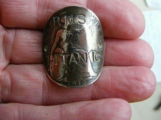 Walking Stick Badge George V Britannia Penny 1912 Titanic