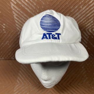 Vintage At&t White/blue Old Logo Snapback Hat/cap Made In Usa