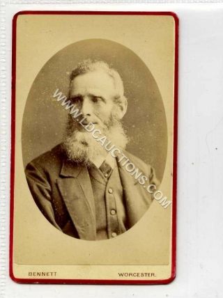 (ga2277 - 461) Real Photo Cdv By T.  Bennett Of Worcester C1880 Vg - Ex Bearded Male