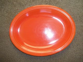 Vintage 1936 Radioactive Red Orange Fiesta Ware 12.  5” Serving Platter