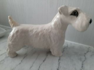 Beswick Dog Vintage.  Foxglove Forestedge.  Terrier.  White.  971.  L 17cm.
