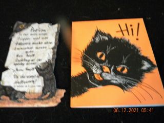 Vintage Stanley Art Guild Halloween Card - Black Cat - Potion W/cats Inside