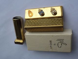 Vintage Golden Plated Lip Case With Mirror