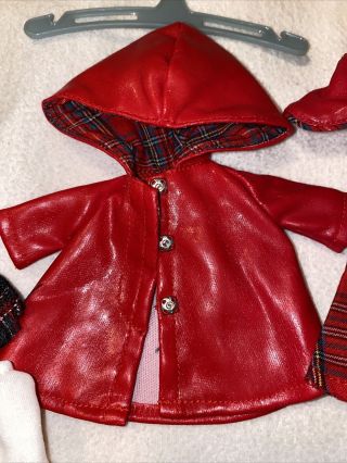Vintage Vogue Ginny Doll RAIN Tagged Red Dress Raincoat Boots Scarf Hat Tights, 2