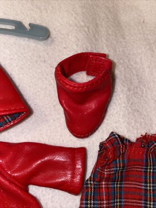 Vintage Vogue Ginny Doll RAIN Tagged Red Dress Raincoat Boots Scarf Hat Tights, 3