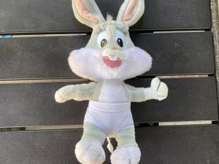 Vintage 1995 Tyco Looney Tunes Lovables Baby Bugs Bunny 12” Plush Doll Toy