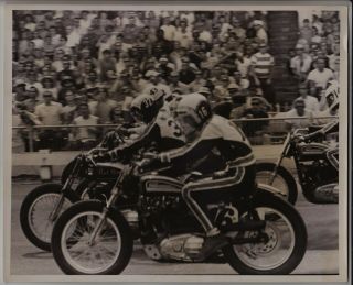 Dave Sehl & Bart Markel Vintage Flat Track Picture Harley - Davidson Xr750 Kr750