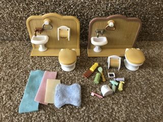 Sylvanian Families Bathroom Bundle Toilet Sink Accessories Spares Bundle