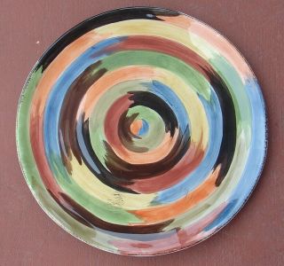 Tabletops Lifestyles Calvia Dinner Plate Hand Painted Crafted W Minor Fleck Chip
