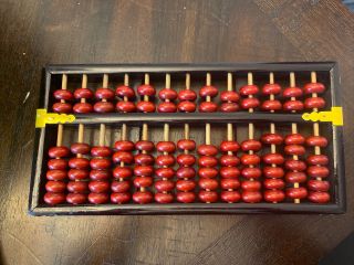 Vintage Lotus Flower Brand Chinese Abacus - 13 Rods 91 Beads