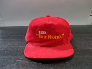 Vintage Hershey Hat Cap Snap Back Red Bar None Candy Bar Corduroy Mens 90s