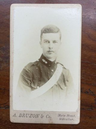 Cdv Of Military Soldier Man In Uniform - By Bruzon & Co.  Of Gibraltar.  (77)