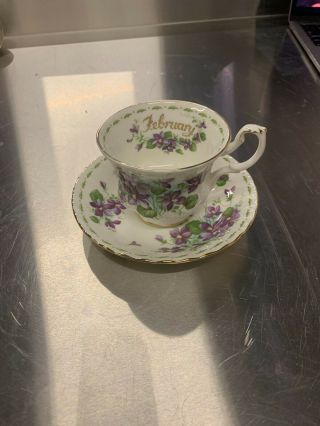 Royal Albert " Flower Of The Month - February " Teacup & Saucer Retro Collectable