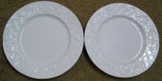 Set Of 2 Mikasa English Countryside White Dinner Plates 11 Inches Across