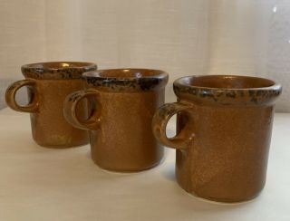 Mccoy Vintage Pottery Canyon Mesa Brown 1412 Coffee Cup Mugs Set Of 3