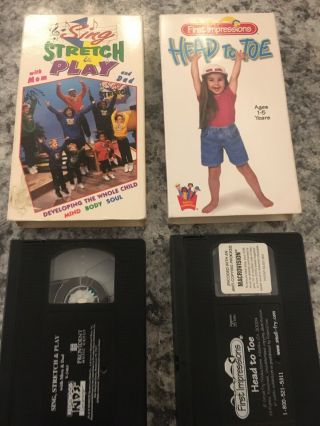 Rare,  First Impressions Head To Toe,  & Sing Stretch And Play Vintage Vhs,  Oop