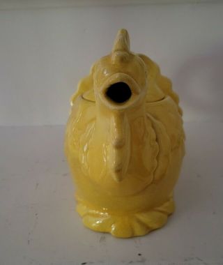 Vintage Yellow Red Wing Rooster Teapot 2