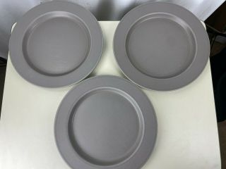 Calvin Klein Dinner Plates Set Of Three 3 Matte Gray Stoneware Swid Powell Taupe