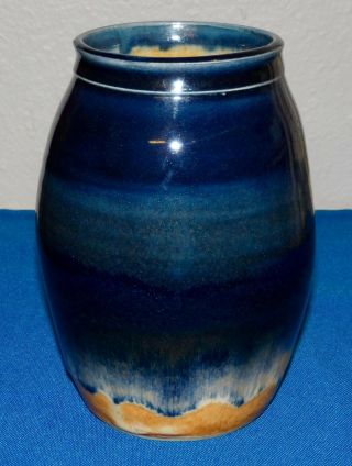 Vintage Handmade Signed Glazed Ceramic Vase 6 " Pottery Art