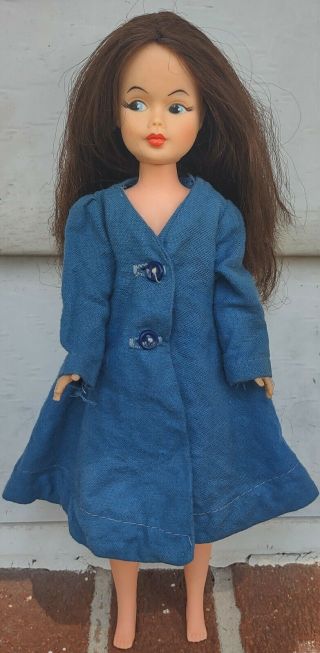 Vintage Horsman 12 " Mary Poppins Doll W/blue Coat - Issues