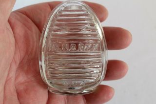 Antique Hendryx Clear Embossed Clip On Glass Bird Cage Feeder Feed Cup - Usa