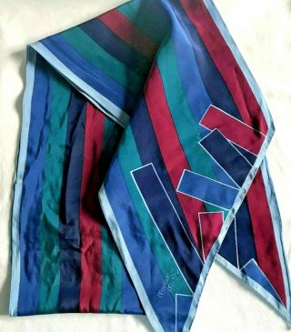 Vintage Monique Martin Bow Tie Scarf,  Abstract Design,  Multi - Colored