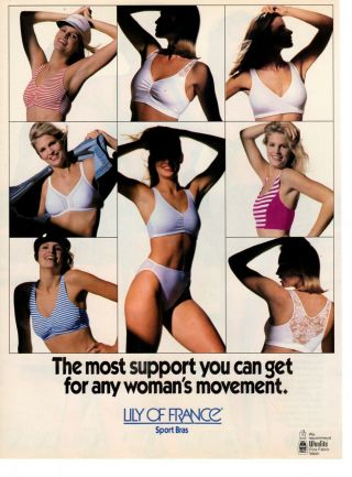 Vintage Advertising Print Fashion Ad Activewear Lily Of France Sports Bras 1993