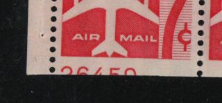 1960 Airmail Sc C60a Carmine 7c Mnh 40 Plate Number 26559