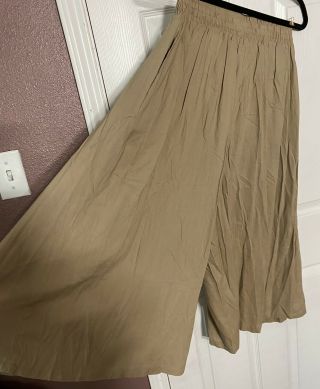 Vintage Womens Impressions 80s/90s Wide Leg Gaucho Culottes Pants Size L Khaki