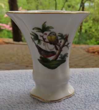 Herend Rothschild Bird Hand - Painted Miniature Vase