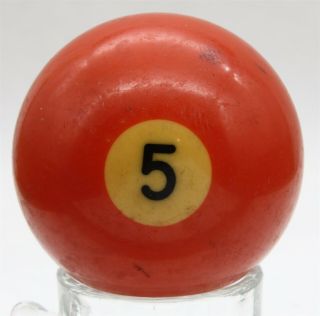 Vintage Snooker Billiard Pool Ball 5 Orange Solid Replacement 2 - 1/4 "