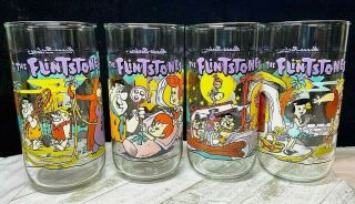 Vintage Collectible 1991 Hardees - The Flintstones First 30 Years Glasses - Set Of 4