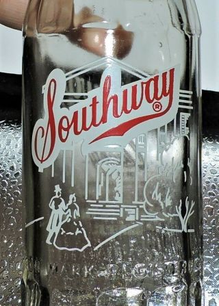 3332 Vintage Clear Glass Southway Acl Soda Bottle Aberdeen Nc Southern Lady