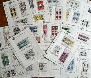 18 Pages Of 1964 To 1966 U.  S.  Plate Blocks 168 Stamps All In Protective Sleeves