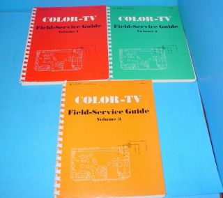 Vintage Color Tv Field - Service Guide Volume 1 & 2 & 3 Howard Sams 1971