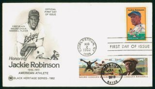 Mayfairstamps Us Fdc 1982 Jackie Robinson Negro Leagues Combo First Day Cover Ww