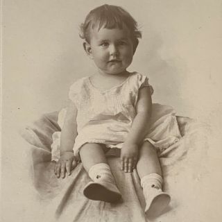 Antique Vintage Gelatin Silver Photo Adorable Baby Girl Signed St Louis Mo