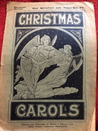 Christmas Carols Old Notation And Tonic Sol - Fa.  Vintage Marks & Spencer