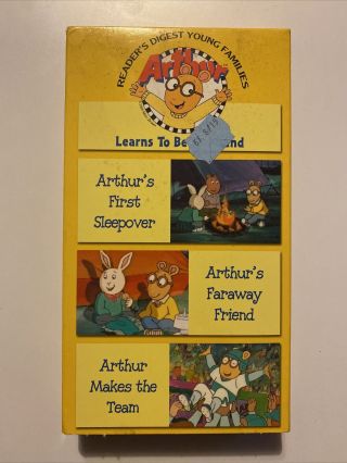 Arthur Learns To Be A Friend Vhs Tape Vintage 1996,  1997
