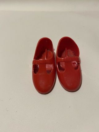 Red T Strap Shoes For Vintage Ideal Velvet Mia Dina Doll - Crissy